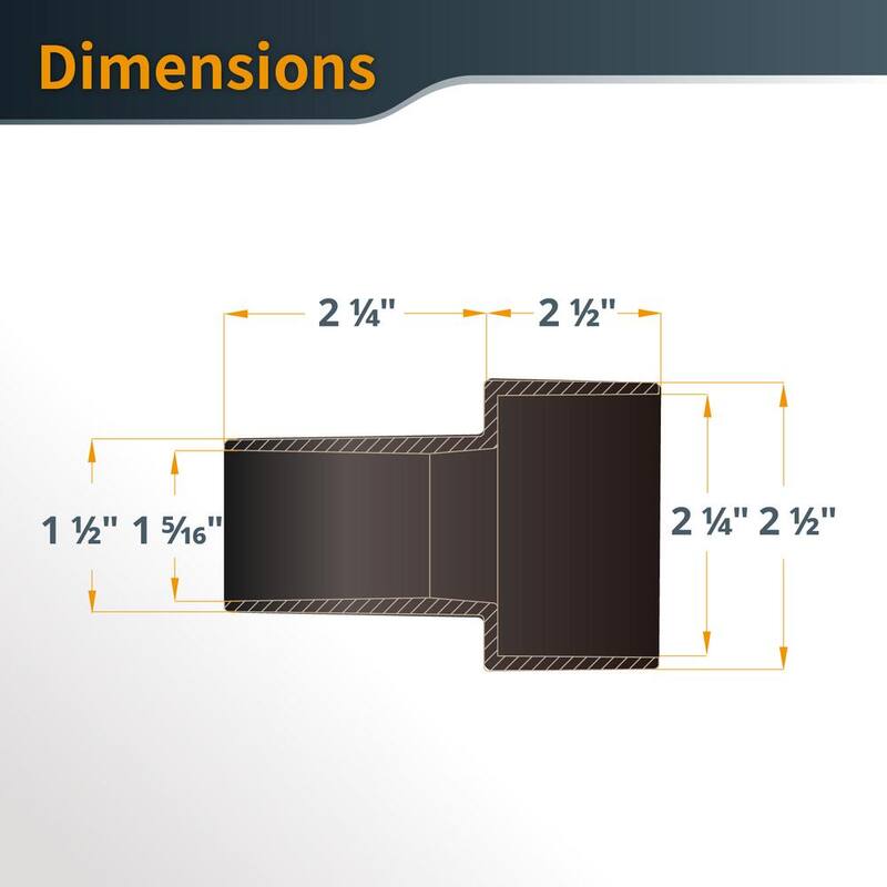 Reductor de manguera de 2-1/2 a 1-1/2 pulgadas para sistemas de recolección de polvo - 70138