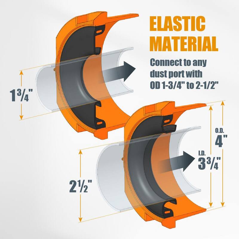 Manguera de colección de polvo POWERTEC de 4 pulgadas x 20 pies con 2 abrazaderas y adaptador para sistemas de colección de polvo - 70434N