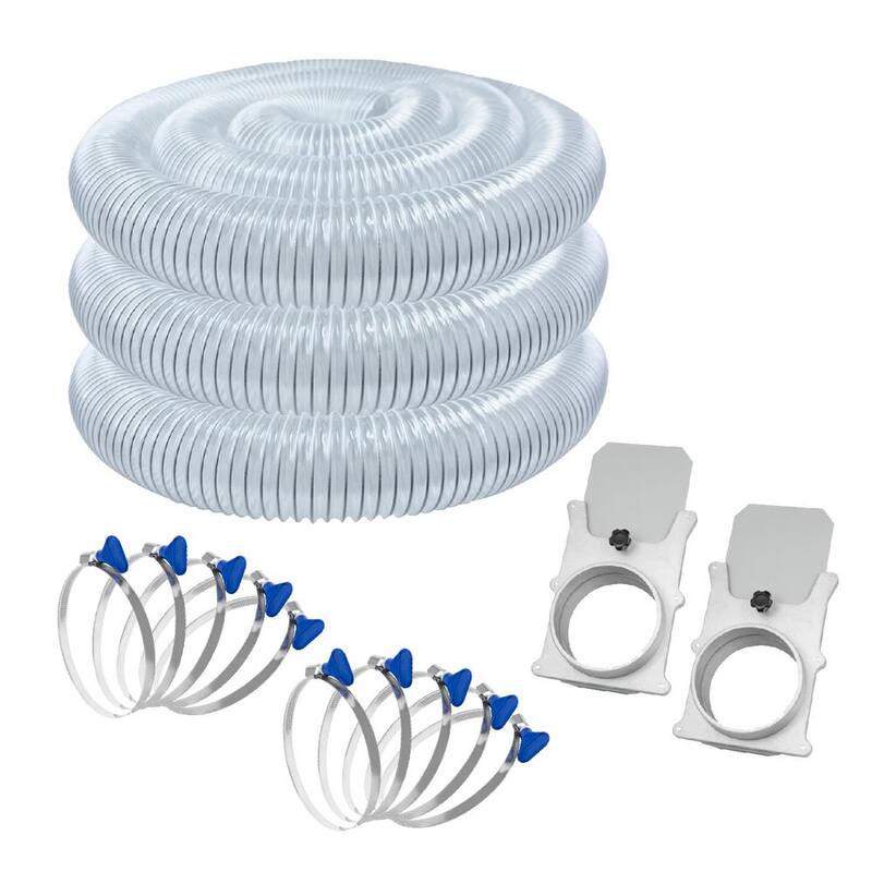 Manguera de colección de polvo de 4 pulgadas x 20 pies con 10 abrazaderas de manguera y 2 compuertas de explosión para sistemas de colección de polvo - 70429N