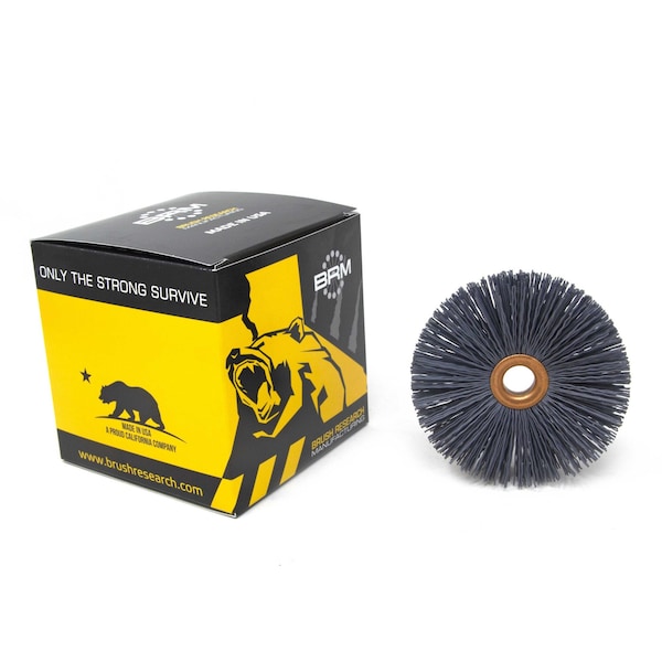 Brush Research Manufacturing CY3320SCF Abrasive Nylon Copper Center Wheel, 3" Dia., 320SC, .625" Arbor Hole, 1.000" Trim - CY3320SCF