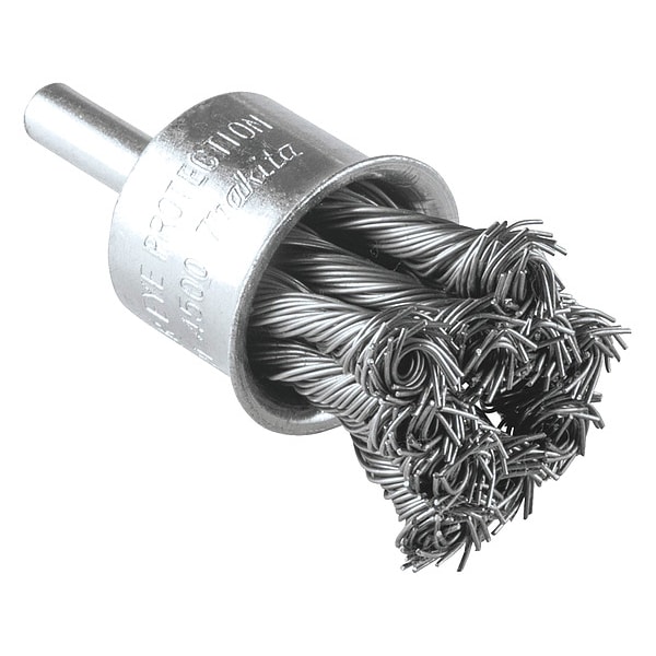 Makita 1" Knot Wire End Brush, 1/4" Straight Shank - B-63052