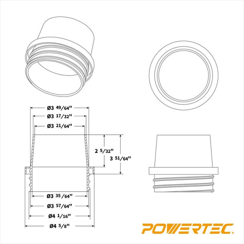 Manguera para recolección de polvo de PVC de 4 pulgadas x 10 pies con acoplador rápido de extremo roscado y abrazaderas de manguera de llave de 4 pulgadas - 70329N