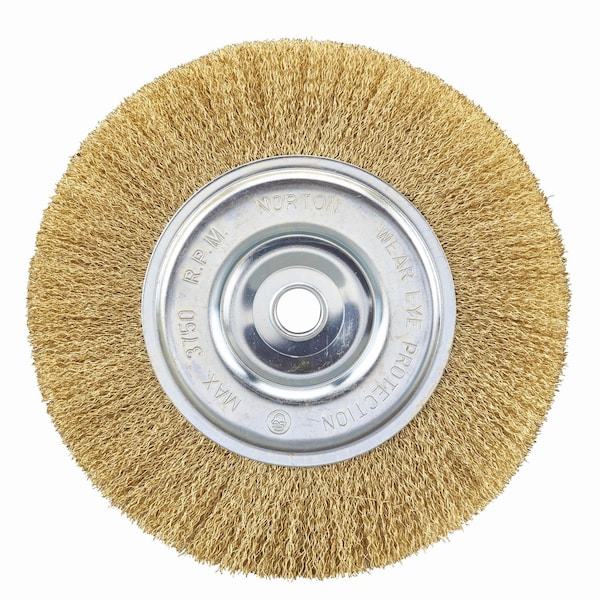 Norton Abrasives Norton Clipper 8 in. Coarse Crimped Wire Wheel Brush Brass 3750 rpm 1 pc - 70184609162