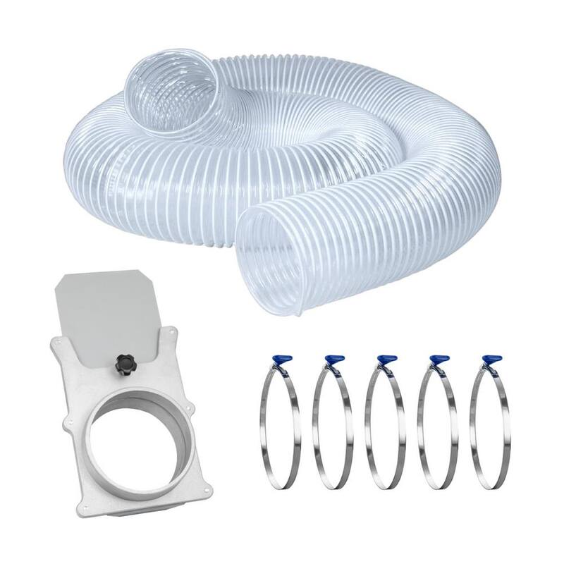 Manguera de colección de polvo de 6 pulgadas por 10 pies con compuerta de ráfaga y 5 abrazaderas para sistemas de recolección de polvo - 70431N.