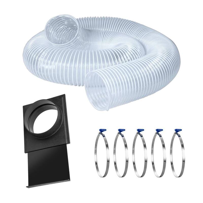 Manguera de colección de polvo de 6 pulgadas x 10 pies con compuerta de rafaga y 5 abrazaderas de manguera para sistemas de colección de polvo - 70432N