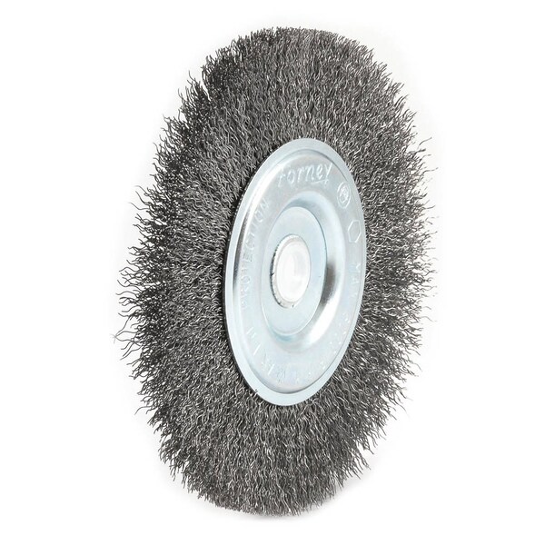 Forney Wire Wheel, Crimped, 6 in x .012 in x 1/2 in - 5/8 in Arbor - 72745