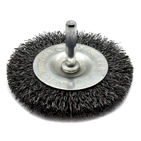 Superior Steel 3" Wire Wheel 1/4" Shank - Coarse Crimped Wire 4500 RPM - S1862
