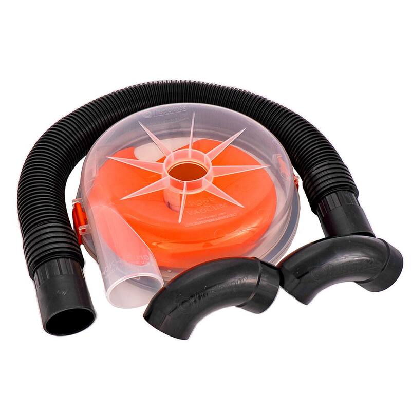 Separador de polvo ciclónico de alta eficiencia Dustopper PRO, 12 pulgadas de diámetro con manguera de 2.5 pulgadas, 36 pulgadas de largo con 2 codos de barrido de alto flujo - HD12B