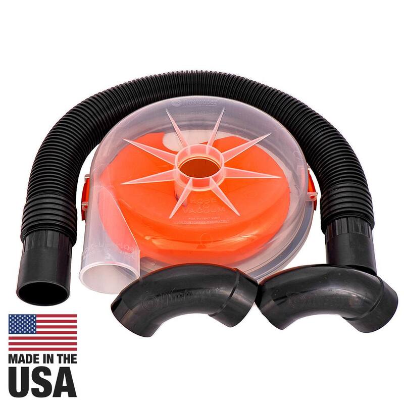 Separador de polvo ciclónico de alta eficiencia Dustopper PRO, 12 pulgadas de diámetro con manguera de 2.5 pulgadas, 36 pulgadas de largo con 2 codos de barrido de alto flujo - HD12B