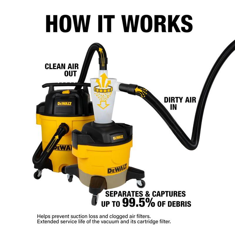 Separador de polvo DEWALT con tanque de polietileno de 6 galones - DXVCS002