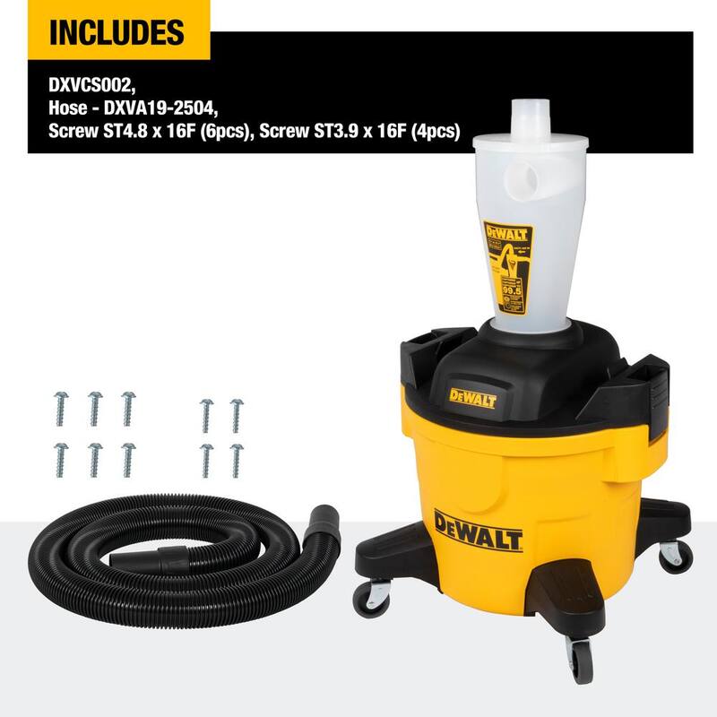 Separador de polvo DEWALT con tanque de polietileno de 6 galones - DXVCS002