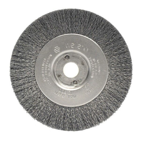 Weiler 4" Narrow Face Crimped Wire Wheel, .006" Fill, 1/2"-3/8" Arbor Hole - 154
