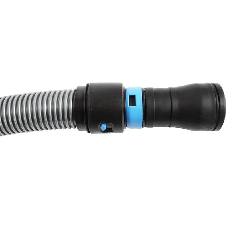 Separador de polvo Cen-Tec Quick Click ensamblado con contenedor de recolección de 5 galones con cierre y juego de adaptadores para herramientas eléctricas con manguera de 10 pies - 98438