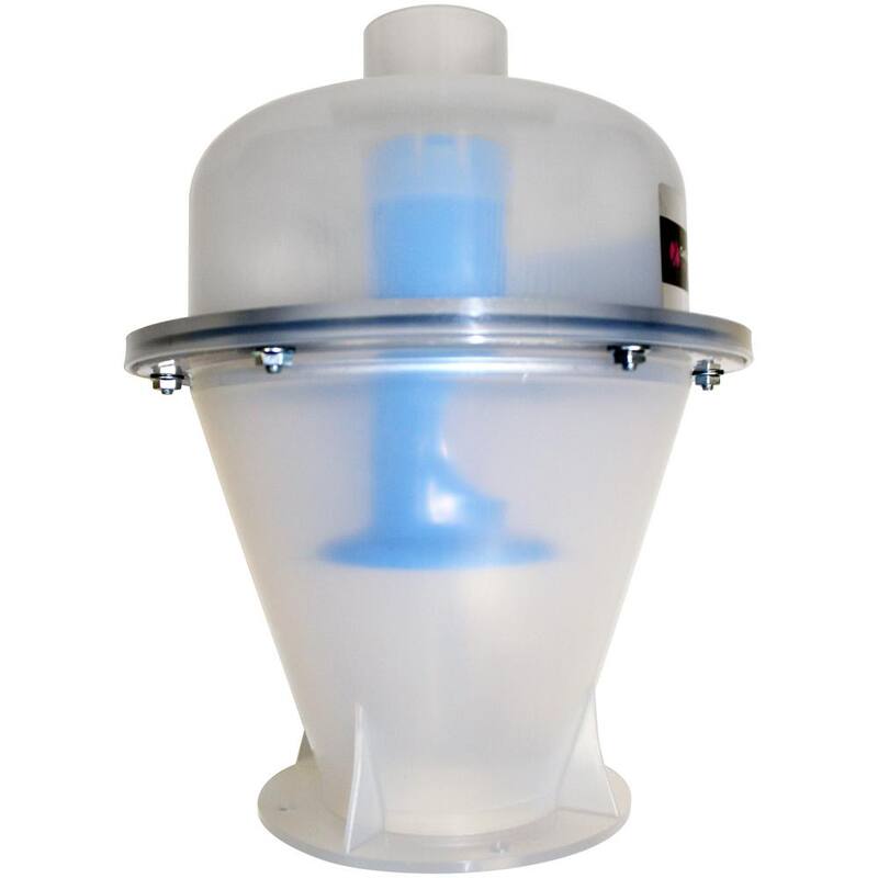 Separador de polvo Cen-Tec Quick Click ensamblado con contenedor de recolección de 5 galones con cierre y juego de adaptadores para herramientas eléctricas con manguera de 10 pies - 98438