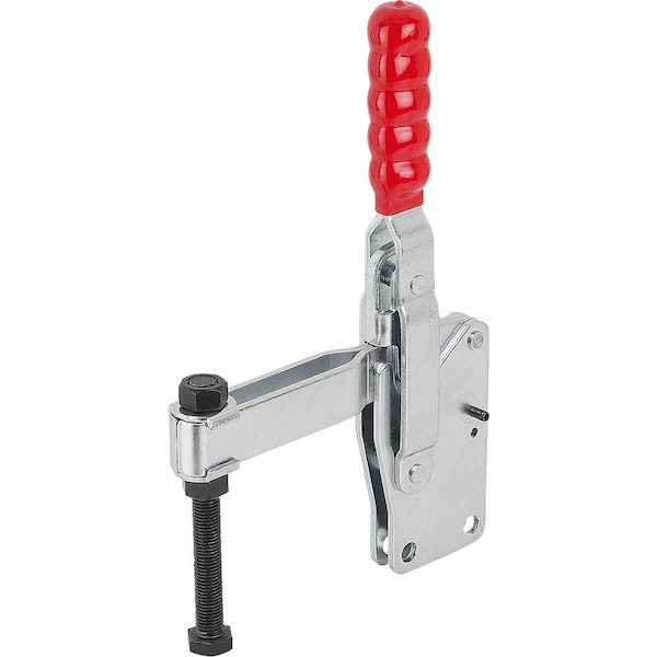 Kipp Toggle Clamp Standard L=229, 2 Steel, Vertical Foot, Comp:Plastic, Comp:Red, F2=8000 - K1248.08000