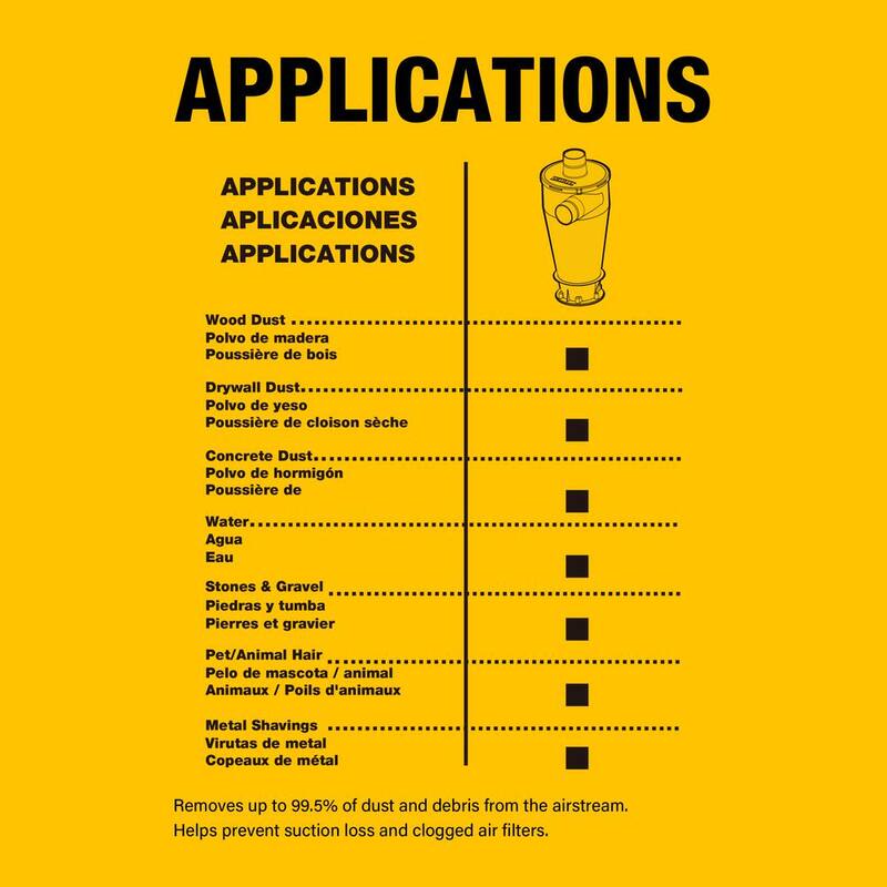 Separador de polvo DEWALT para aspiradoras húmedo/seco - DXVCS001