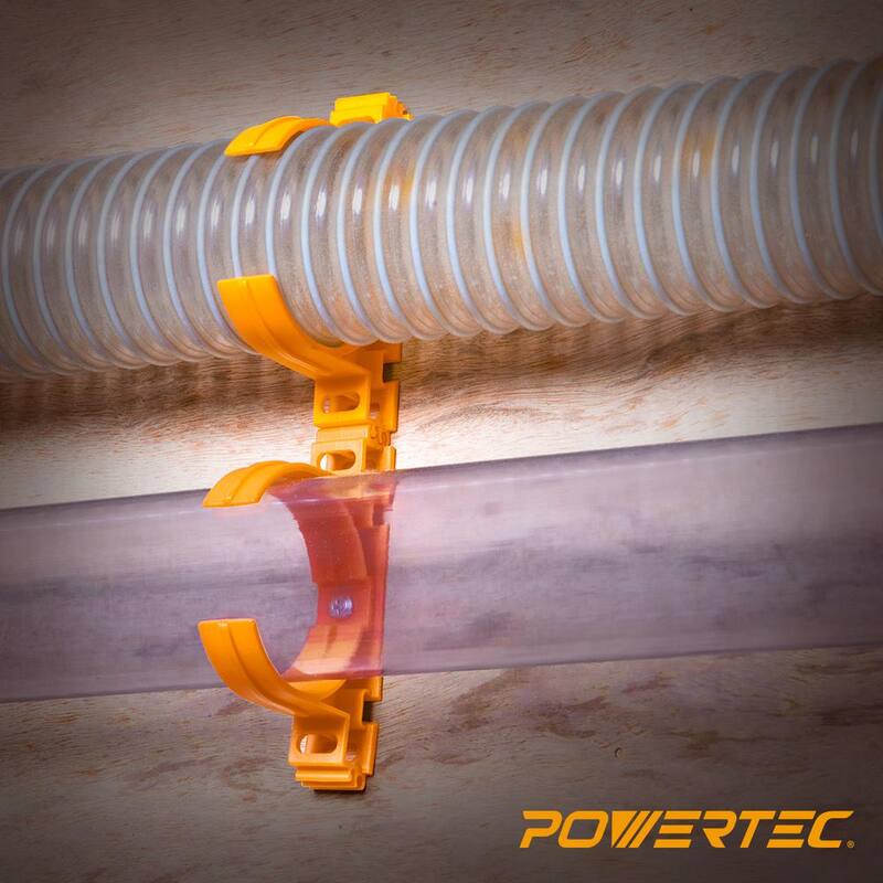 Tubo de plástico rígido de PVC de 2-1/2 pulgadas x 36 pulgadas de largo y 5 ganchos abiertos para tubería y manguera de recolección de polvo - 70400