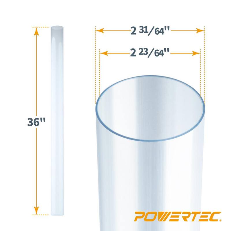 Tubo de plástico rígido de PVC de 2-1/2 pulgadas x 36 pulgadas de largo y 5 ganchos abiertos para tubería y manguera de recolección de polvo - 70400