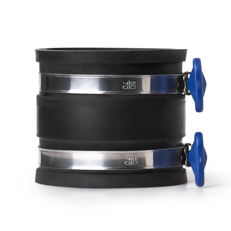 Poderoso adaptador en ángulo de 2-1/2 pulgadas para control de polvo con abrazaderas de manguera tipo llave - 70337