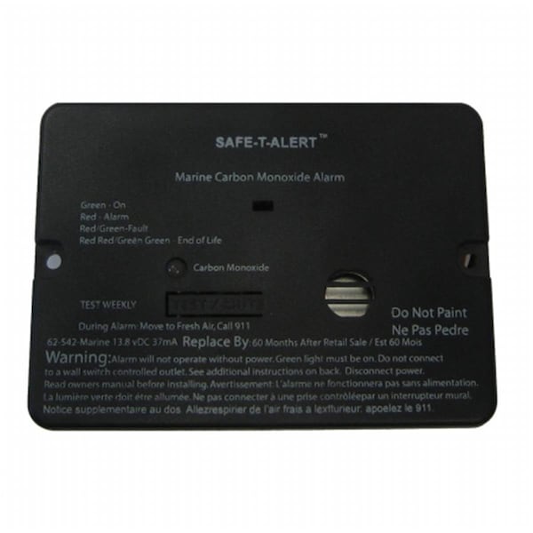 Safe-T-Alert 62 Series Carbon Monoxide Alarm, Flush Mount, White- 12V - SA82164