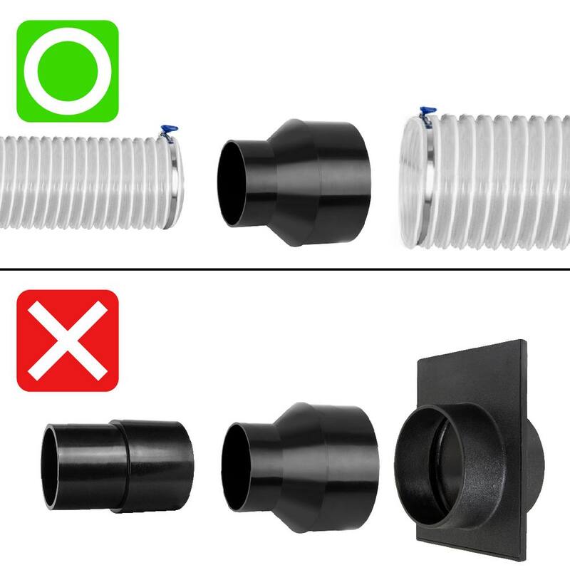 Adaptador cónico de 4 pulgadas x 2-1/2 pulgadas para sistemas de recolección de polvo - 70136