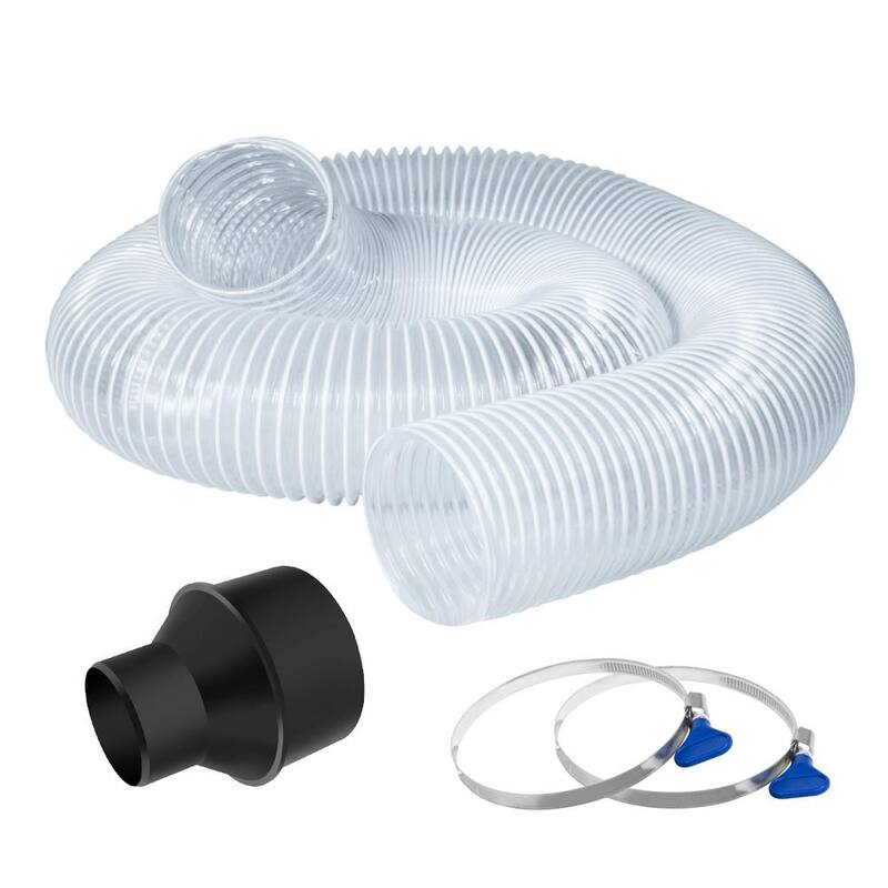 Manguera de colección de polvo de PVC POWERTEC de 4 pulgadas x 10 pies con reductor de cono de mangueras de 4 pulgadas a 2-1/2 pulgadas para sistemas de colección de polvo (paquete de 1) - 70375