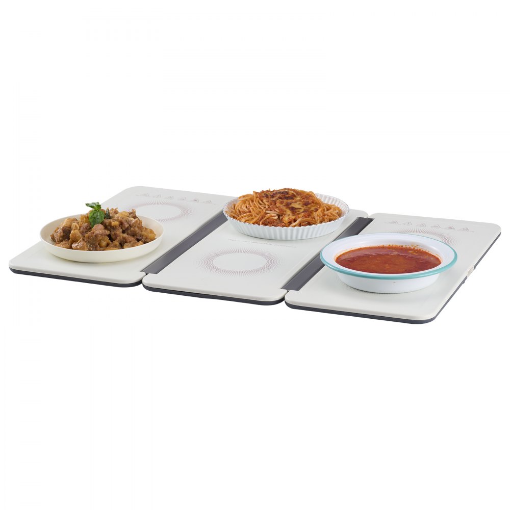 VEVOR Electric Warming Tray, 18.9" x 10.2" Portable Cold Rolled Sheet Heating Tray with Temperature Control (35-100℃), Perfect for Catering, House, Parties, Events, Entertaining and Holiday, White - CBJRG480260MMYYPPV1