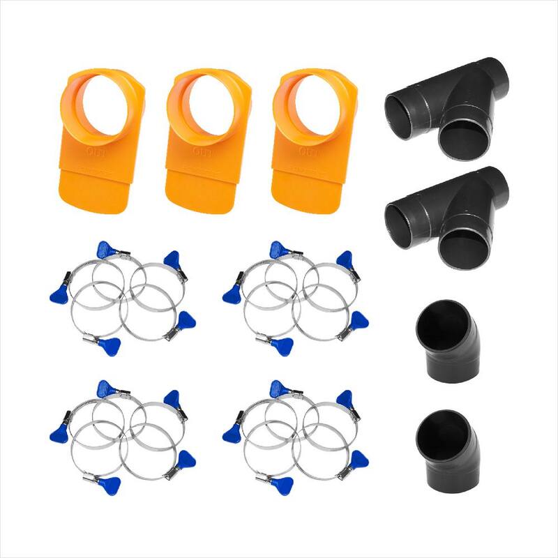 Kit de accesorios para recolección de polvo de 4 pulgadas POWERTEC con conectores, compuertas de explosión y abrazaderas para sistemas de recolección de polvo - 70316NR