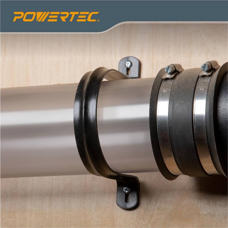 Colgadores POWERTEC para manguera y tubería de recolección de polvo de 4 pulgadas con tornillos de montaje (paquete de 10) - 70343-P2N
