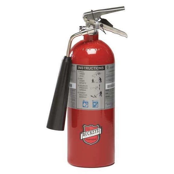 Buckeye Fire Equipment Fire Extinguisher, 5 lb Capacity, Class BC , UL Rating5B:C , Carbon Dioxide - 45100