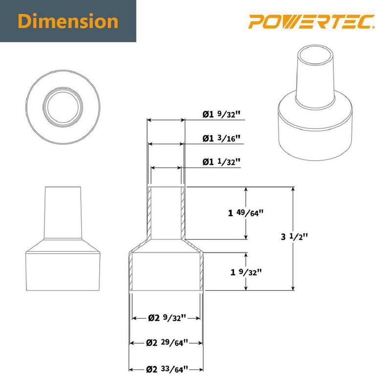 Reductor de manguera de 2-1/2 in. a 1-1/4 in. para sistemas de recolección de polvo - 70140