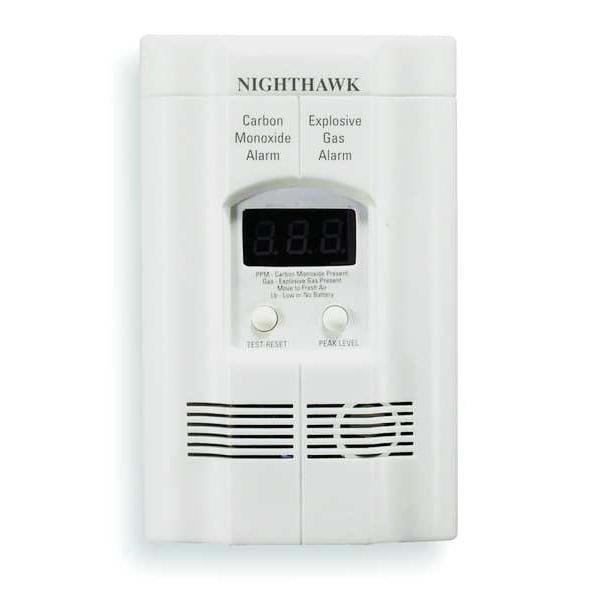 Kidde Carbon Monoxide and Gas Alarm, 85 dB @ 10 ft, 120V AC, 9V, Electrochemical Battery Backup: Yes - KN-COEG-3