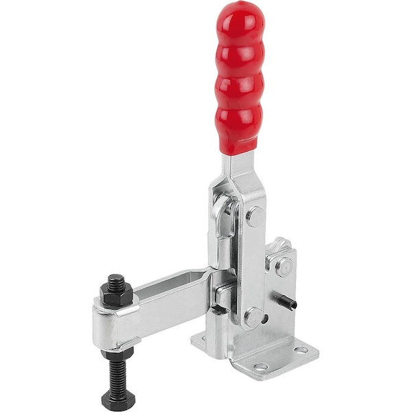 Kipp Toggle Clamp Vertical Std, Horizontal Foot F2=4000, Adjustable Clamping Spind M10X80, Steel Electro - K1255.040001