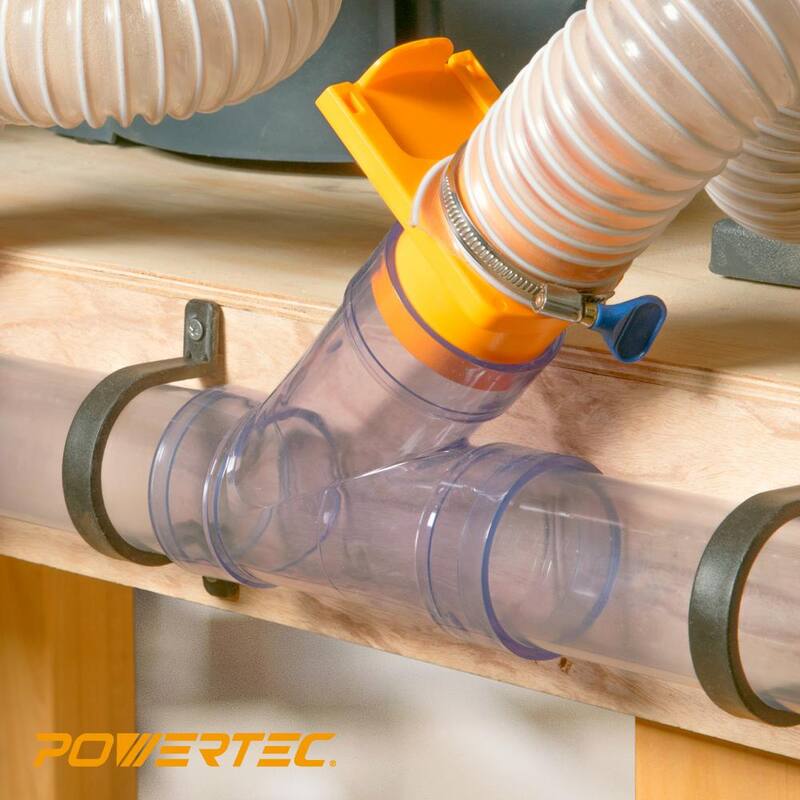 POWERTEC 2-1/2 pulgadas ID Y Conexión para tubería OD o conectores OD Unión para conexión de manguera de polvo para sistemas de recolección de polvo (paquete de 2) - 70320-P2