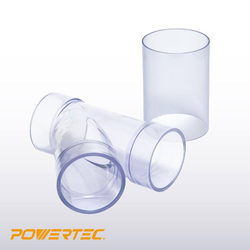 POWERTEC 2-1/2 pulgadas ID Y Conexión para tubería OD o conectores OD Unión para conexión de manguera de polvo para sistemas de recolección de polvo (paquete de 2) - 70320-P2
