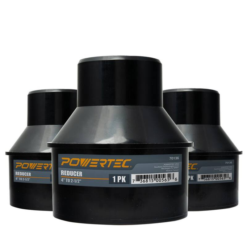 POWERTEC 4 in. x 2-1/2 in. Reductor de Cono para Manguera de Sistemas de Recolección de Polvo (Paquete de 3) - 70136-P3