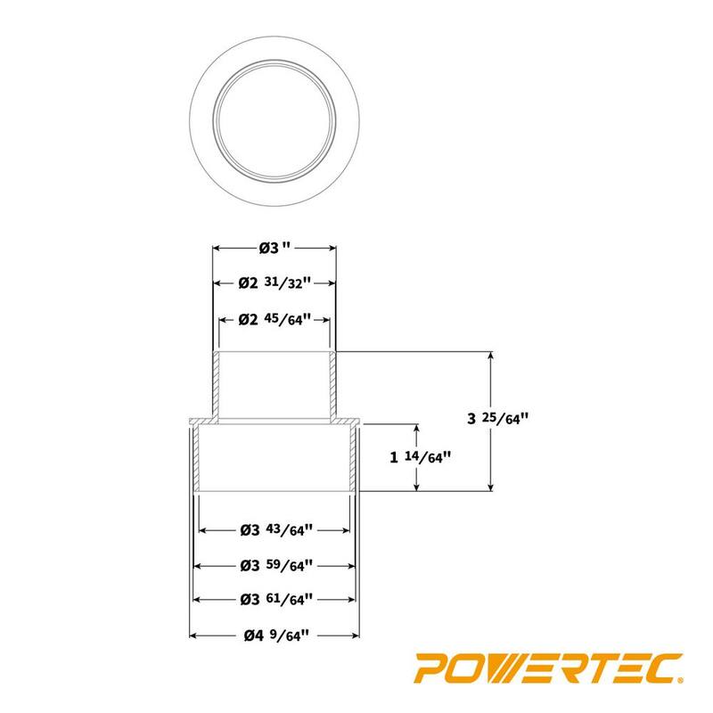 Reductor de manguera de 4 pulgadas a 3 pulgadas para sistemas de recolección de polvo - 70145
