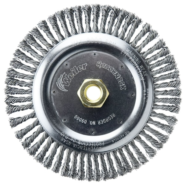 Weiler Roughneck 7" Brush, .020" Steel Wire Fill, 5/8"-11 UNC - 9000