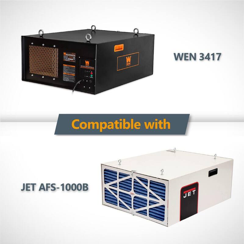 Filtros externos de 5 micras POWERTEC para AF1044, AF1045 y WEN 3417, AF1270 Filtración de aire (paquete de 2) - 75020-P2