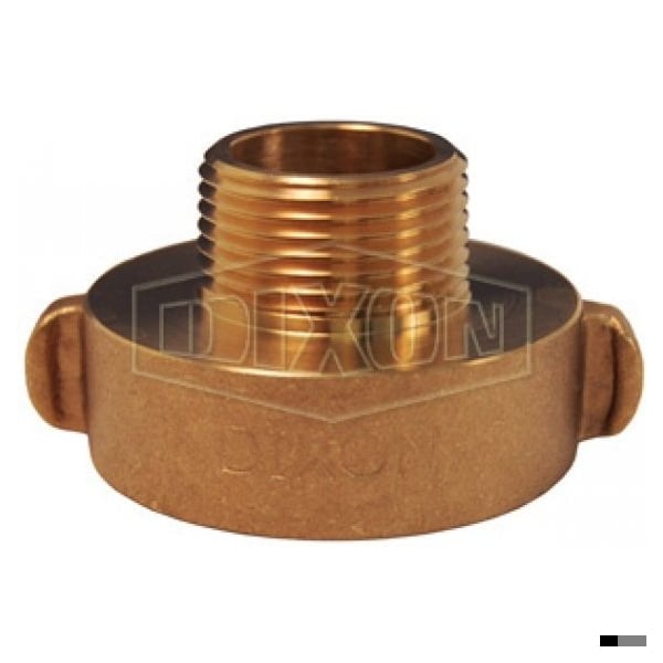 Dixon Rocker Lug Hydrant Adapter, 1-1/2 x 3/4 in, Female NST NH x Male Garden Hose Thread, Brass, Domest - RHA1576
