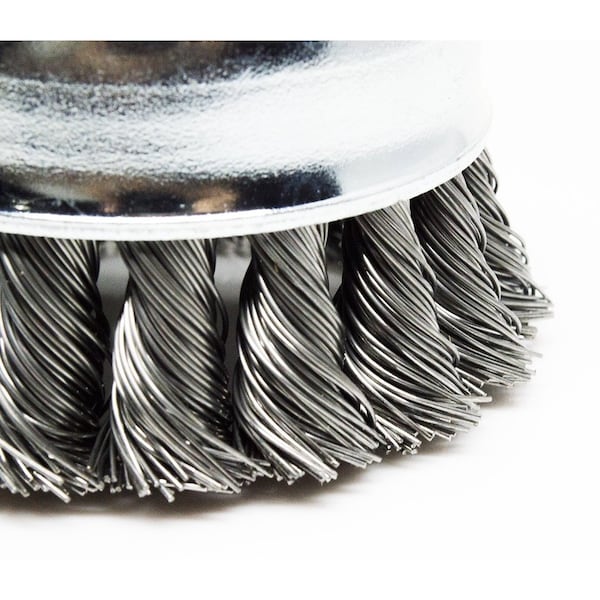 Continental Abrasives 4"x5/8"-11 Knot Wire Cup Brush - Carbon - W3-040751