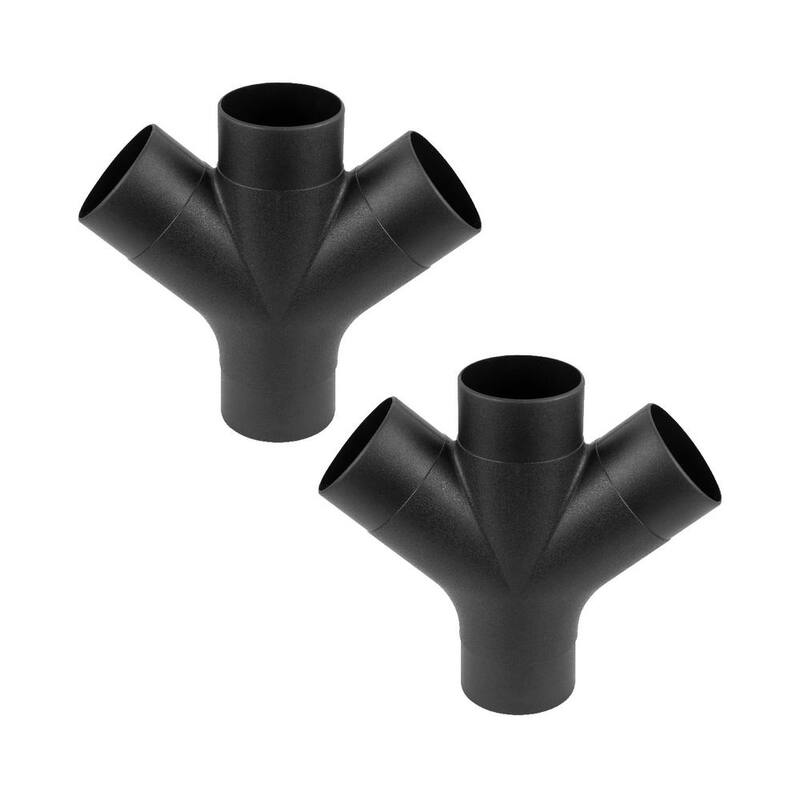 Adaptador de recolección de polvo de 3 vías POWERTEC con diseño en forma de Y para manguera y abrazadera de 4 pulgadas (paquete de 2) - 70275-P2N