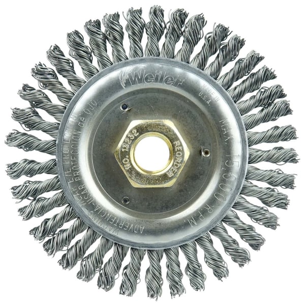 Weiler Roughneck Jr. 4-1/2" Wire Wheel, .020" Steel Fill, 5/8"-11 UNC Nut - 13232