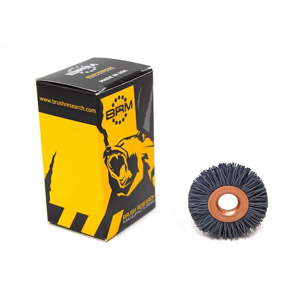 Brush Research Manufacturing CY114500SC Abrasive Nylon Copper Center Wheel, 1.25" Dia., 500SC, .375" Arbor Hole, .250" Trim - CY114500SC