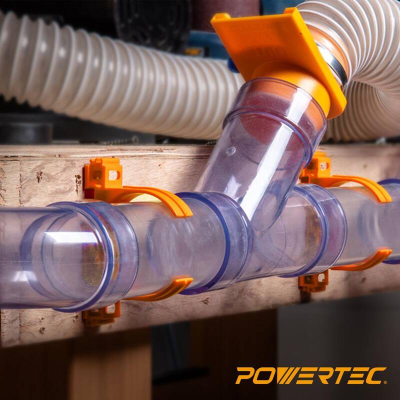 Colgadores de Estilo Abierto POWERTEC para tubería y manguera de recolección de polvo de 2-1/2 pulgadas con múltiples opciones de montaje (paquete de 10) - 70342-P2N
