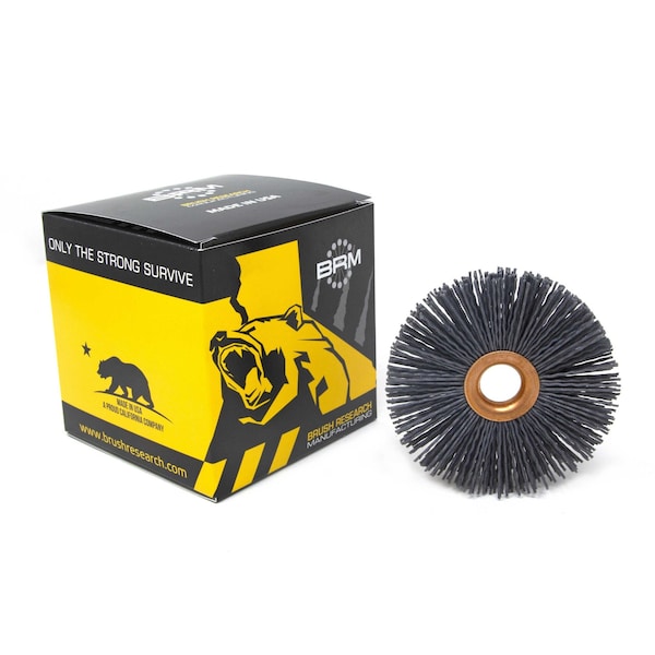 Brush Research Manufacturing CY4180SCF Abrasive Nylon Copper Center Wheel, 4" Dia., 180SC, .625" Arbor Hole, 1.437" Trim - CY4180SCF