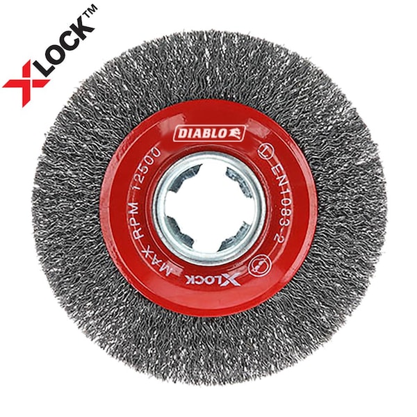 Diablo X-LOCK Carbon Steel Crimped Wire Wheel,  - DWW400XCWC01F