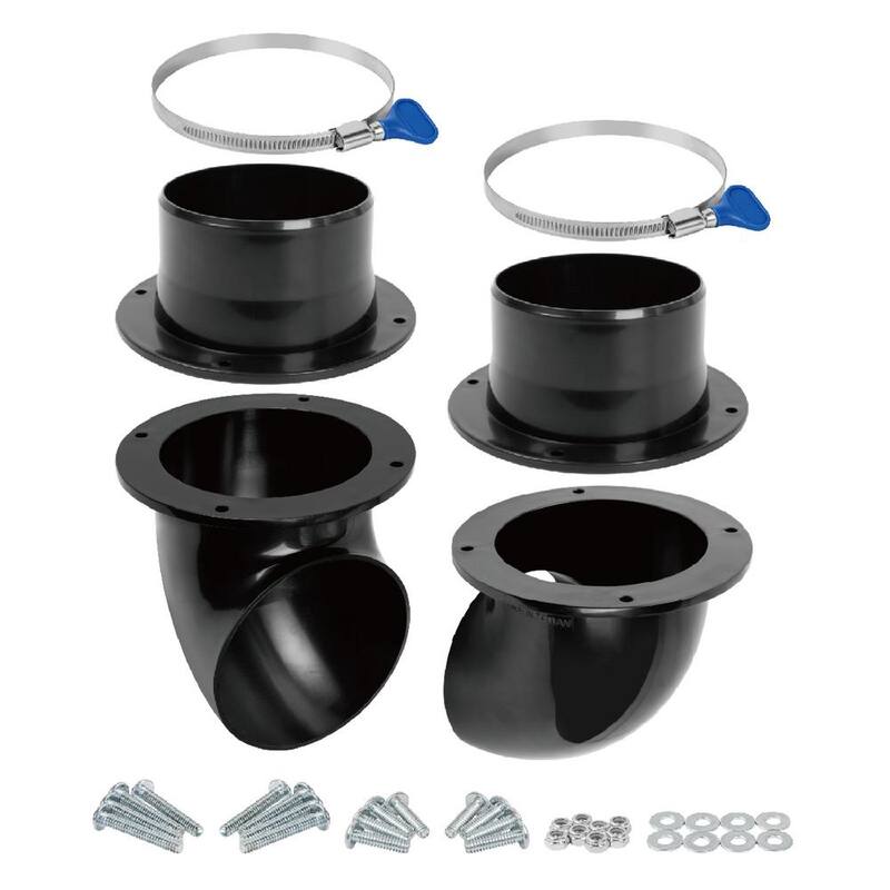 POWERTEC 4 in. Codos y acoplamientos de separador de ciclón para recolección de polvo en contenedores de desechos de madera, cubetas y barriles - 70292