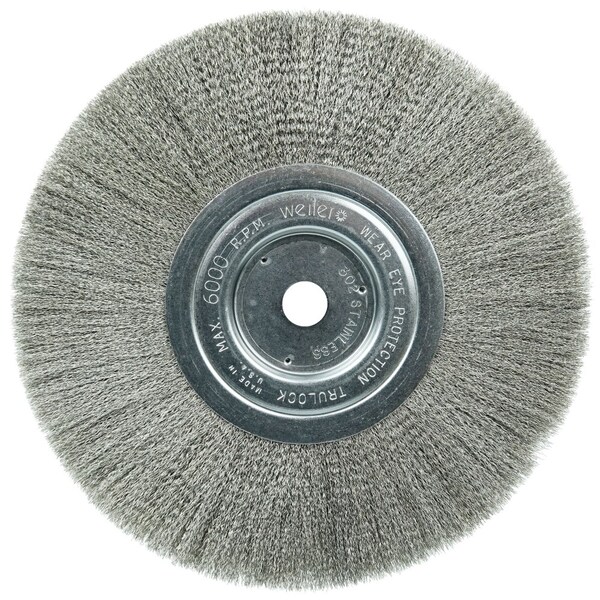 Weiler 8" Narrow Face Crimped Wire Wheel, .006" Fill, 5/8" Arbor Hole - 1775
