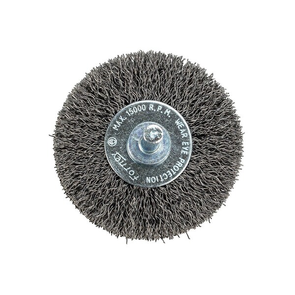 Forney Command PRO Wire Wheel, Crimped, 2-1/2 in x .014 in x 1/4 in Shank, Bulk - 72253